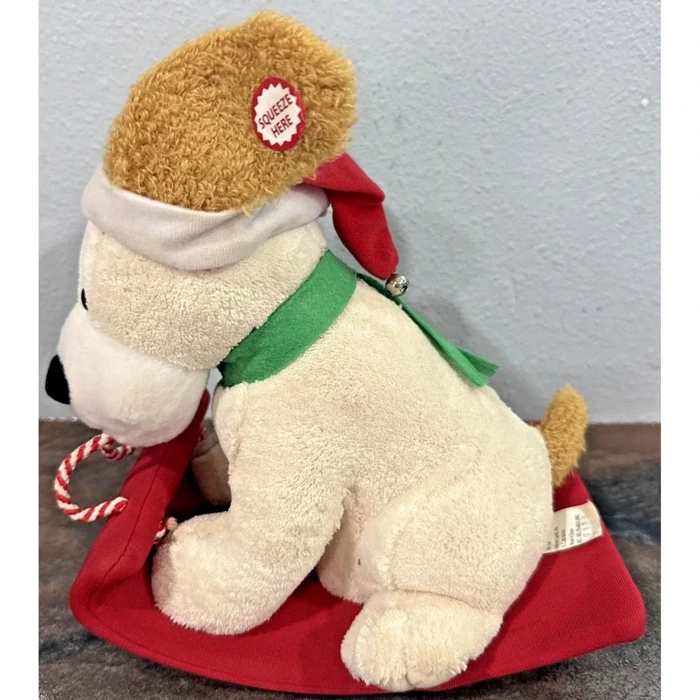 Hallmark Jingle Pals Plush Dog Animated Christmas Toy Squeezable Musical EUC